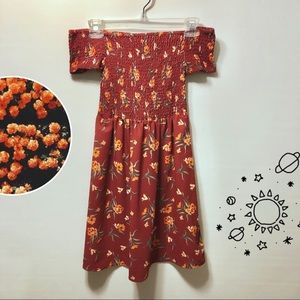 Rue21 Dresses - Rue 21 Off the Shoulder Orange Floral Dress Rue21 Dresses - Rue 21 Off the Shoulder Orange Floral Dress